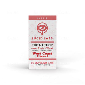 LUCID LABS 2G DISPOSABLE VAPE WEST COAST DIESEL THCA+THCP LIVE RESIN BLEND HYBRID