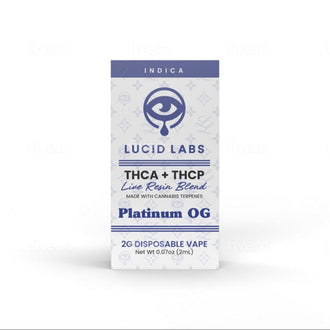 LUCID LABS 2G DISPOSABLE VAPE PLATINUM OG THCA+THCP LIVE RESIN BLEND INDICA