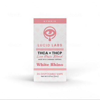 LUCID LABS 2G DISPOSABLE VAPE WHITE RHINO THCA+THCP LIVE RESIN BLEND HYBRID