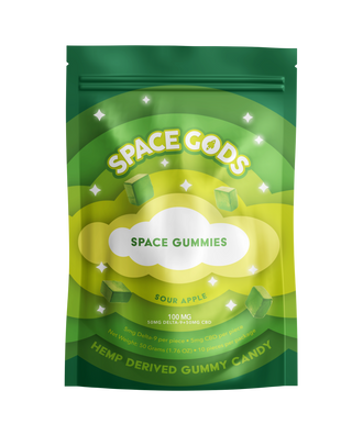 SPACE GODS SPACE GUMMIES SOUR APPLE 10MG-10PK