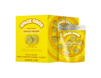 SPACE GODS MEGA DOSE SPACE HEADS 900MG LEMON LIME  30MG DELTA 9 & 30MG CBD-15PK