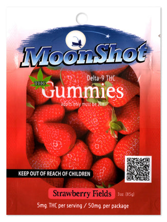 MOONSHOT DELTA-9 THC GUMMIES STRAWBERRY FIELDS 50MG PER PACKAGE