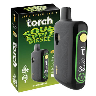 TORCH PULSE 6G LIVE RESIN THC-A DISPOSABLE SOUR APPLE DIESEL-SATIVA