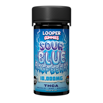 LOOPER THCA, D-9, HHC, D-8 GUMMIES 10,000MG SOUR BLUE RASPBERRY