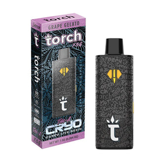 TORCH THC-A CRYO 7.5G CURED LIVE RESIN DISPOSABLE GRAPE GELATO-INDICA